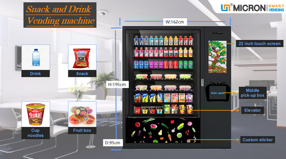 Micron Middle Pick Snack Food Vending Machine Dengan Xy Elevator Fragile Goods