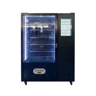 Black Combo Spiral Locker Snacks Minuman Vending Machine Dengan Locker Ekstra Untuk Snack Besar