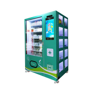 Black Combo Spiral Locker Snacks Minuman Vending Machine Dengan Locker Ekstra Untuk Snack Besar