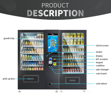 Mesin Penjual Minuman Snack Otomatis Kapasitas 653 Dengan Layar Sentuh Di Kantor