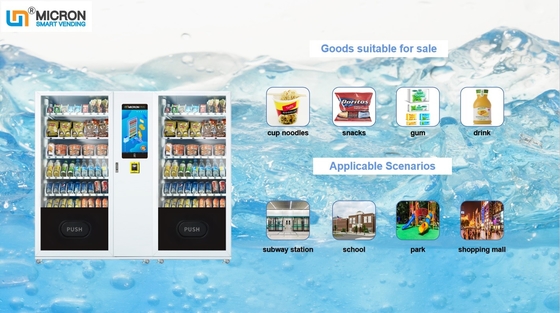 Mesin Penjual Snack Dan Minuman Spiral Kapasitas Besar Dengan Sistem Pendingin Dan Layar Sentuh