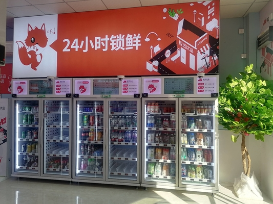 Mesin Penjual Otomatis Kulkas Cerdas Ritel Tanpa Pengawasan Untuk Makanan Sehat Grab N Go Fridge