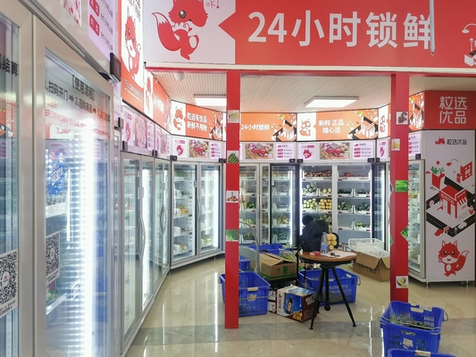 Mesin Penjual Otomatis Kulkas Cerdas Ritel Tanpa Pengawasan Untuk Makanan Sehat Grab N Go Fridge