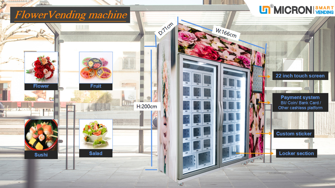 Mesin Penjual Otomatis Buket Bunga Segar Ekstra Besar R290 Refrigeran Ramah Lingkungan