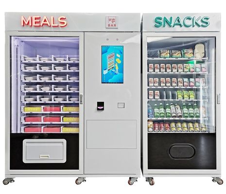Mesin Penjual Makanan Masak Dengan Pembaca Kartu NAYAX Untuk Menjual Makanan Ringan Minuman Es Krim