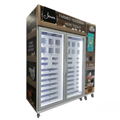 Mesin penjual telur layar sentuh 22 inci dengan pembaca kartu untuk produk pertanian segar