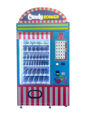 Handy layar sentuh 21,5 Inch mesin penjual makanan ringan dengan pintu kaca tempered ganda