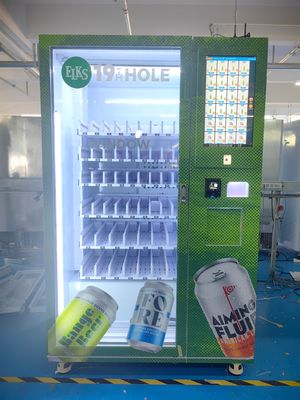 Mesin Penjual Makanan Makanan Snick Double Glass Front Dengan Layar Sentuh 21,5 Inci Dan 6 Lantai * 10 Slot Kapasitas