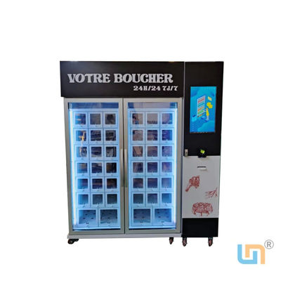 Mesin Penjual Otomatis Locker Beku Kapasitas yang Dapat Disesuaikan Dengan Refrigeran R290 yang Efisien -22℃~20℃ Untuk Menjual Daging Beku Dan Makanan Laut
