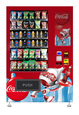 Mesin Penjual Makanan Ringan Dan Minuman Dingin 24V Penghangat Ruangan Listrik, Penjual Layar Sentuh 22 inci, Micron